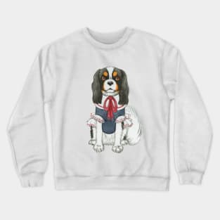 Cavalier King Charles Spaniel - Tri wearing a Blouse Crewneck Sweatshirt